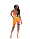 "Tied of You" Orange/Multi Romper