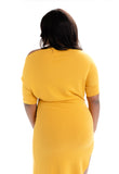 Plus "Bre" Mustard Yellow Dress